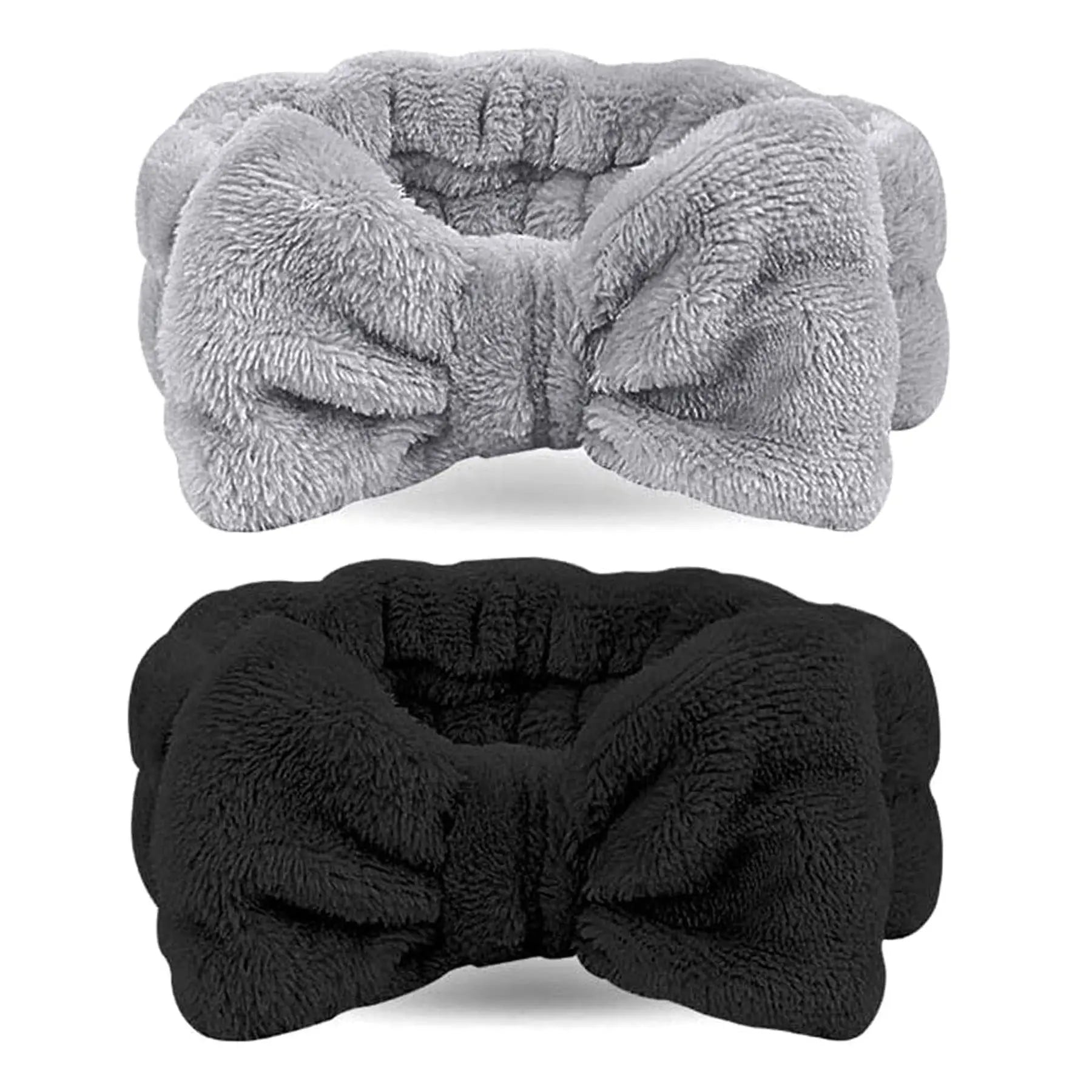 Custom Spa Headband Bow Hair Band Women Facial Makeup Head Band Soft Coral Fleece Head Wraps for Shower Washing Face