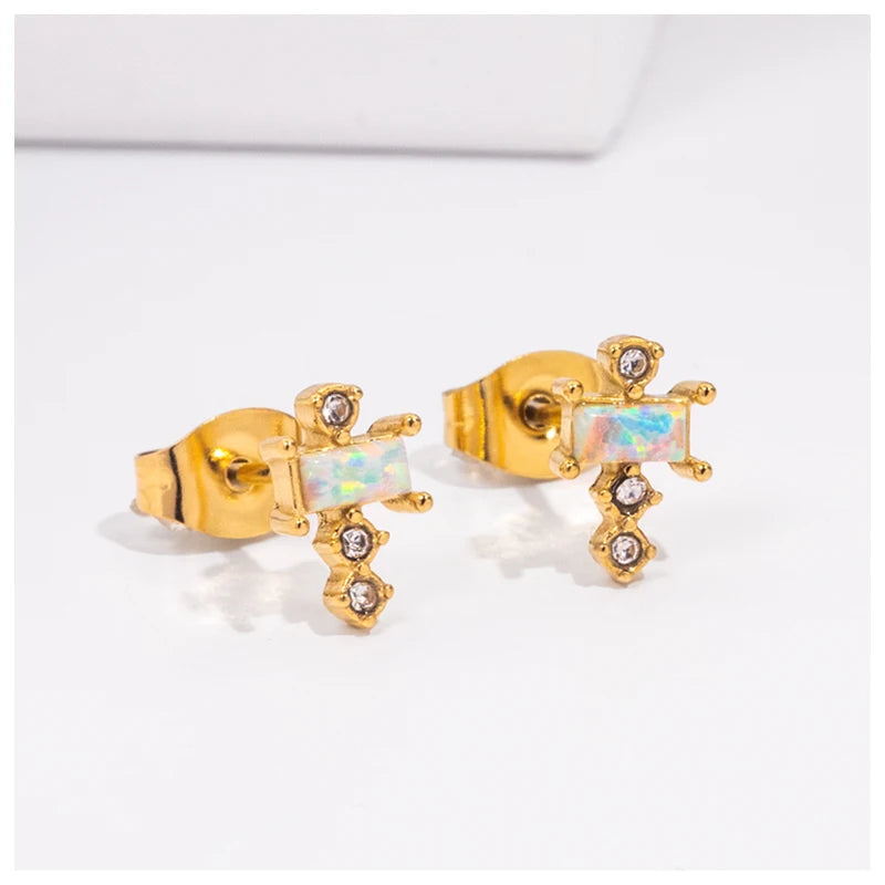 Powell 2024 New Trendy 18K Gold Plated  Stud Earrings Top Ranking Wholesale Stainless Steel Jewelry