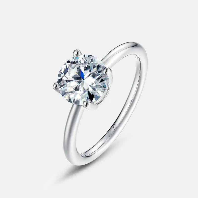 KACY Fashion's 925 Silver Round Cut Moissanite Promise Wedding Ring Wholesale for Women
