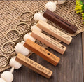 Tailai Polished Custom Engraved Solid Wood Keychain-Personalized with Wood Bead Accent Stylish Key Ring for Keys and Bags