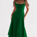 Fashion Trendy Solid Color a Line Elegant Backless Daily Casual Womens Dress