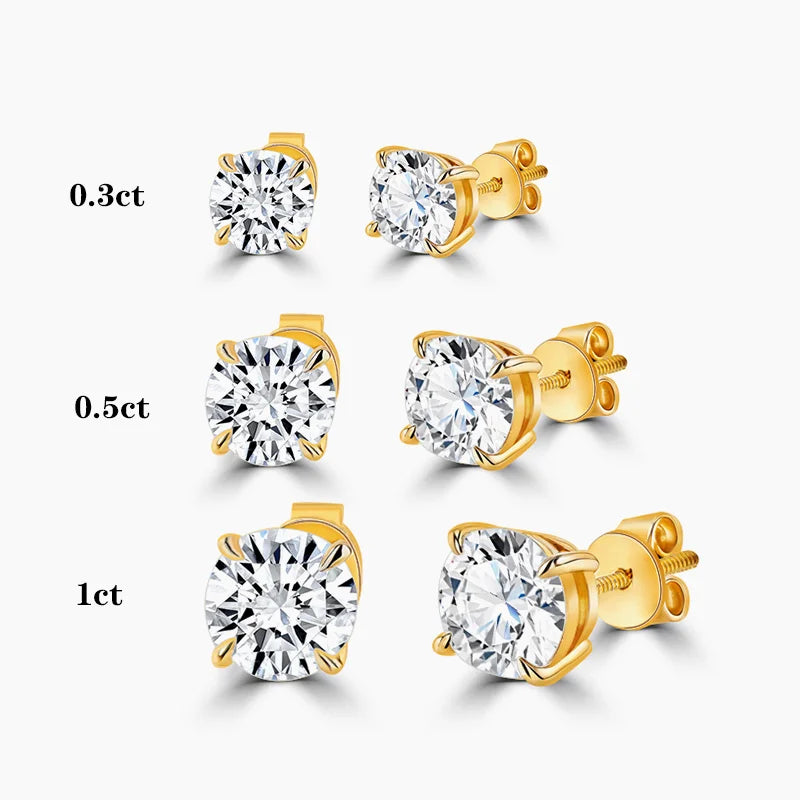 IGI 0.3ct 0.5ct 1ct DEF VS VVS Round Brilliant Cut Lab Grown Diamonds White Gold Push Screw Back Earrings Stud Usage
