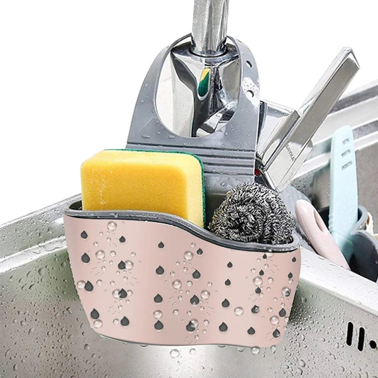 Kitchen TPR Drain Basket Over Sink Caddy Storage Shelf Organizer Sponge Drain Holder Kitchen Sink Drain Basket