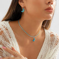 Fashion Folk Enamel Drip Butterfly Sautoir Contracted Personality Wax Line Joker  Women Necklace