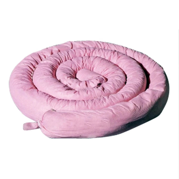 High Absorption 6m Pink Hazmat Chemical Absorbent Boom Environmental Product for Spill Pollution Control Oilspillpro CHA-B20060