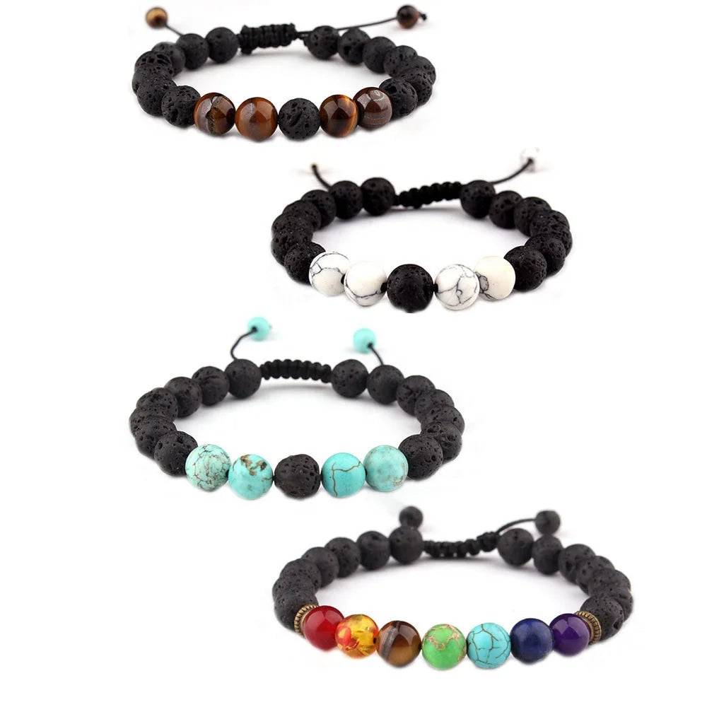 New Arrival Aromatherapy Jewelry lava Stone Essential Oil Diffuser Bracelet Braided Aromatherapy Bracelet
