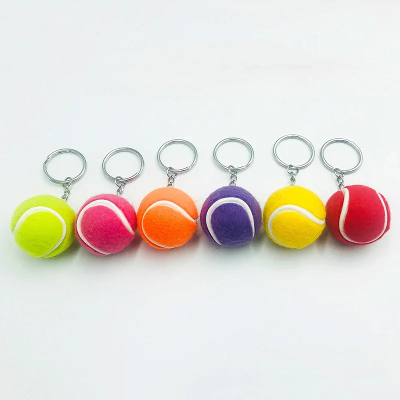 3d Tennis Ball Toys Sports Gift Factory Wholesale Plastic Key Chain Mini Tennis Keychain