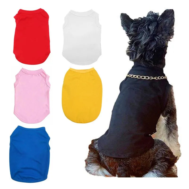 2025 Wholesale Plain Pet Cat Summer Clothes Dog T Shirt DIY Printing Blank Dog Shirt