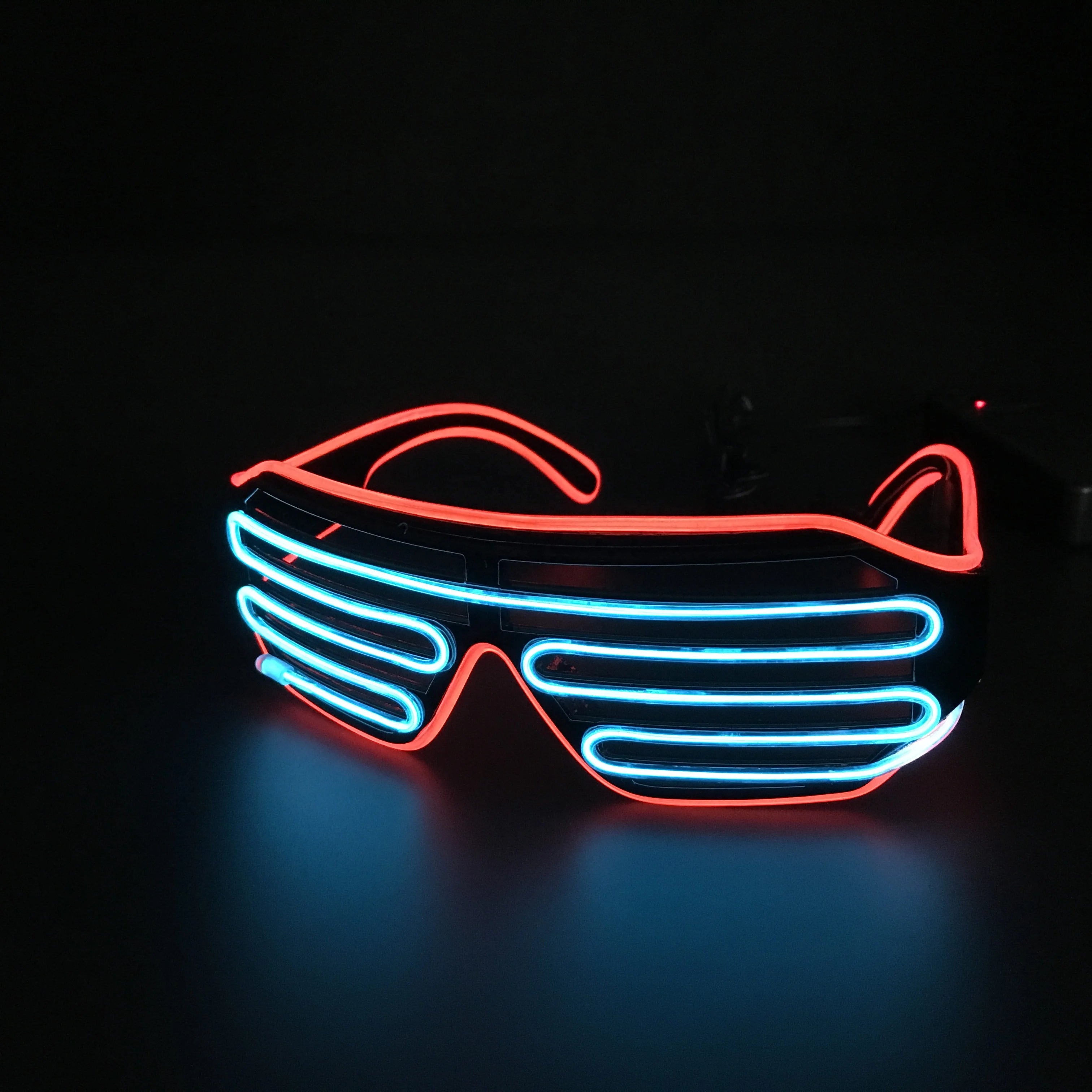 EL Wire Glasses LED Shutter Shades Neon Rave Sunglasses For Concert DJ Night Club Music Festival Party Supplies Wholesale