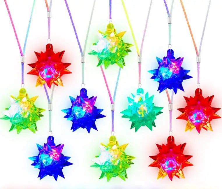Flashing Star Pendants Necklace Light-Up Pendant Glowing Party Favors Jewelry  Pretty Goodie Bag Fillers Assorted Colors