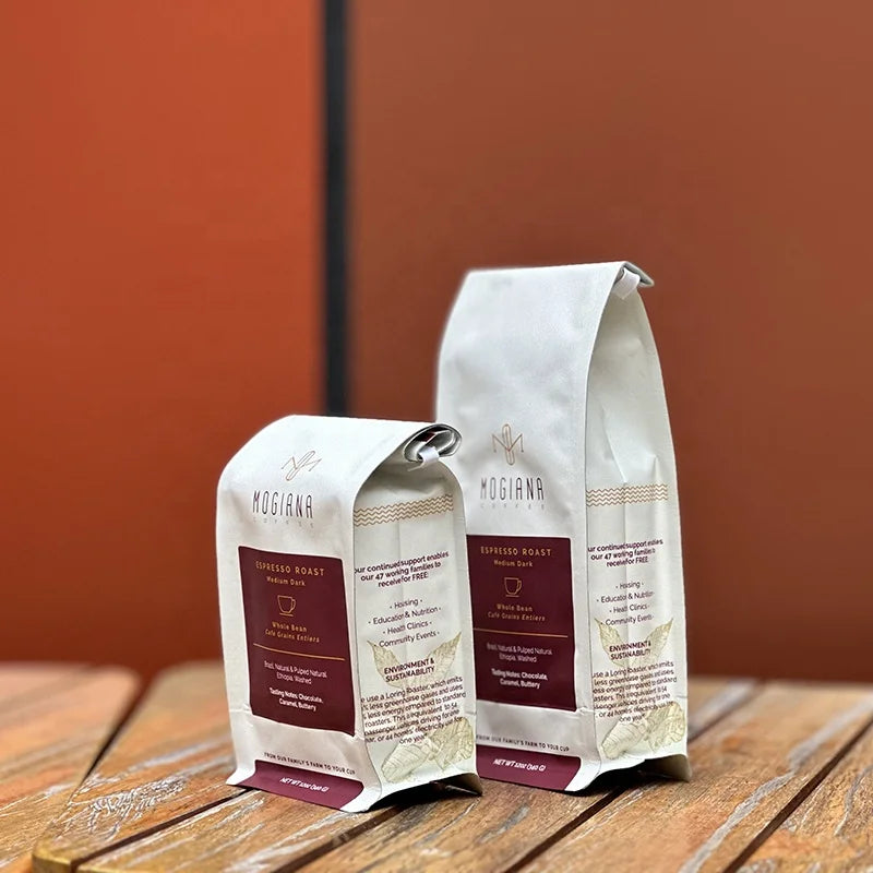 AT PACK Hot Sale 12oz 16oz Coffee Bag and Print Valve Bag Flat Bottom Bean Stand up Pouch Coffee Packaging Bags With Printing