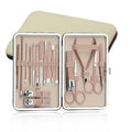 Promotion 18-Piece Stainless Steel Luxurious Manicure Set Professional Nail Clippers Kit Pedicure Care Tools Box Durable