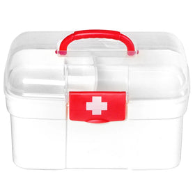 EVERSMILY 8.46 Inch Clear Plastic Portable Storage Box Multipurpose Organizer First Aid Kit Portable Storage Cases