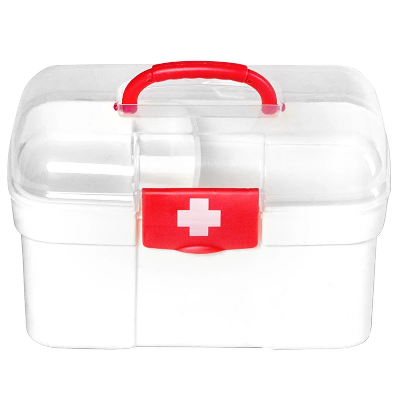 EVERSMILY 8.46 Inch Clear Plastic Portable Storage Box Multipurpose Organizer First Aid Kit Portable Storage Cases