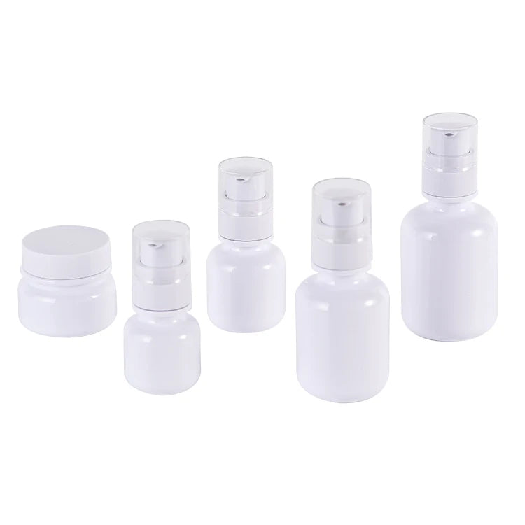 Wholesale Luxury Double Wall Empty Skincare Cosmetic White Acrylic Pump Sprayer Lotion Bottles Cream Jars Customizable Color