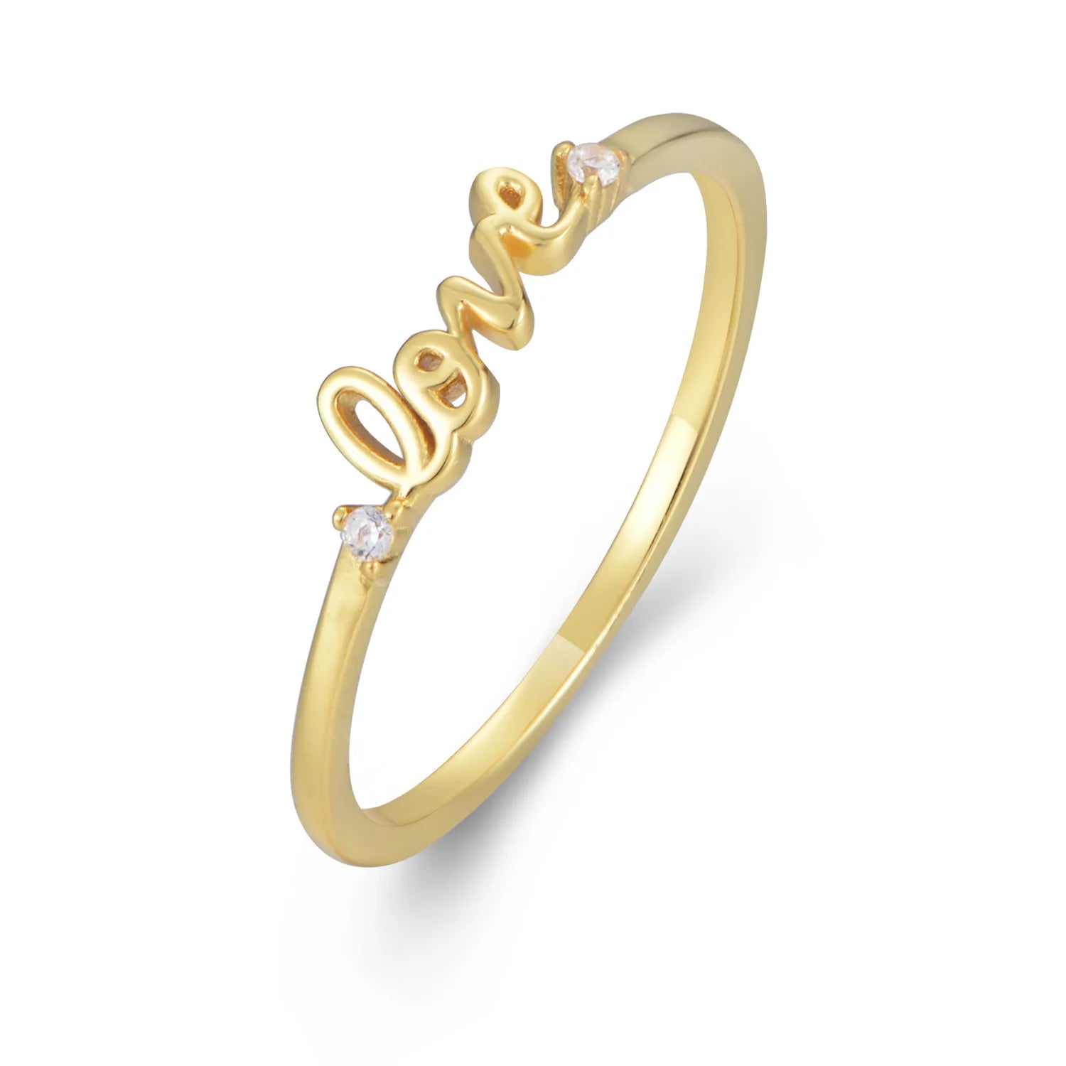 Silver 925 Rings Love English Letter Gold Plated Couple Ring Gold Rings for Women Engagement Valentine's Day Gift