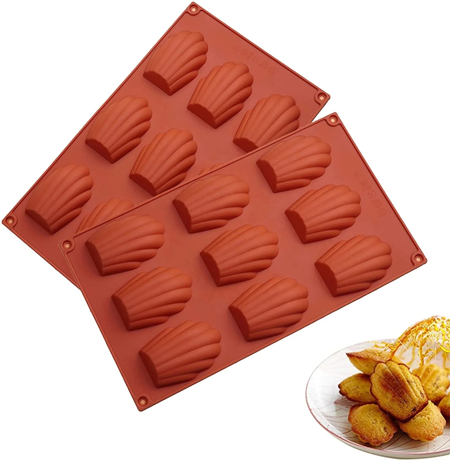 Heat-resistant 9 Cavity Silicone Madeleine Cake Molds Shell Shape Silicone Biscuit Mold Baking Cake Pan