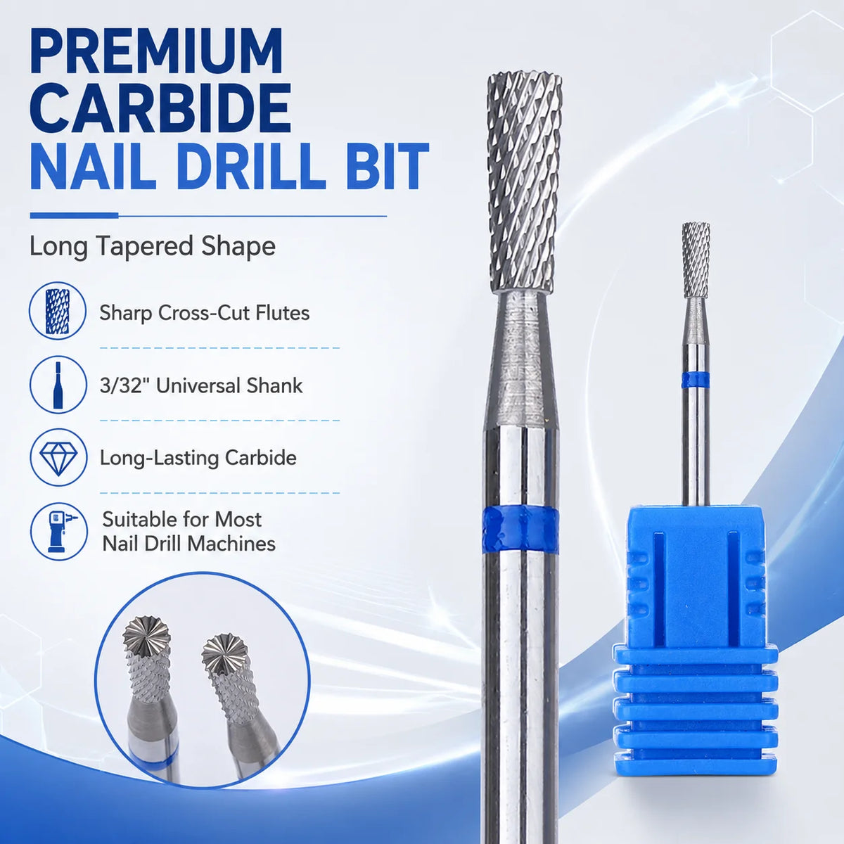 Yaqin High Quality Top Ranking Professional Safety Cuticle Clean Sharp Upgrade Pear Shape Carbide Nail Drill Bit MegaBDM