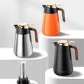 Double-Walled Stainless Steel Insulated Vacuum Coffee Carafes Thermal Tea Pot with Tea-Built-In Infuser for Keeping Hot and Cold