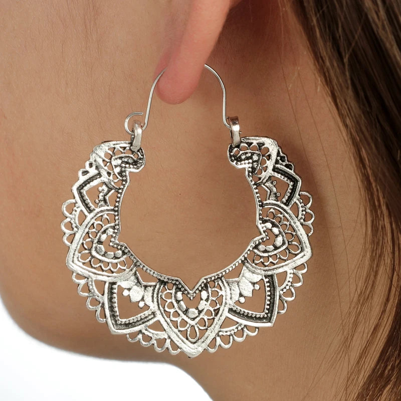 CAOSHI Ethnic Style Vintage Dangle Earrings for Women Bohemian Temperament Handmade Statement Earrings Jewelry