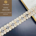 Wholesale Gold Wire Bar Code Embroidered Two-color Water-soluble 100% Polyester Lace Trim for Clothing Accessories