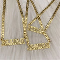 Personalized Custom Hollow Cuban Chain Necklace Stainless Steel Gold Plated Letter Pendants Tarnish Free Jewelry