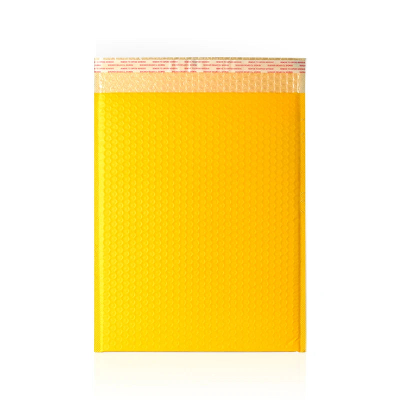 Custom 140 Grams Yellow Poly Bubble Mailer Thickening Envelope for Shipping 100% Recyclable Packaging