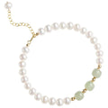 New Chinese Natural Freshwater Pearl Beaded Bracelet for Women Silver Plated Brass Handwoven Fashion Jade Retro
