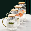 Glass Water Pitcher with Lid Heat-resistant Water Jug for Hot Cold Water Ice Tea and Juice Beverage
