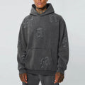 Custom OEM Oversized French Terry No String Pullover Vintage Wash Hoodie 100% Cotton Embroidery Men Heavyweight Acid Wash Hoodie