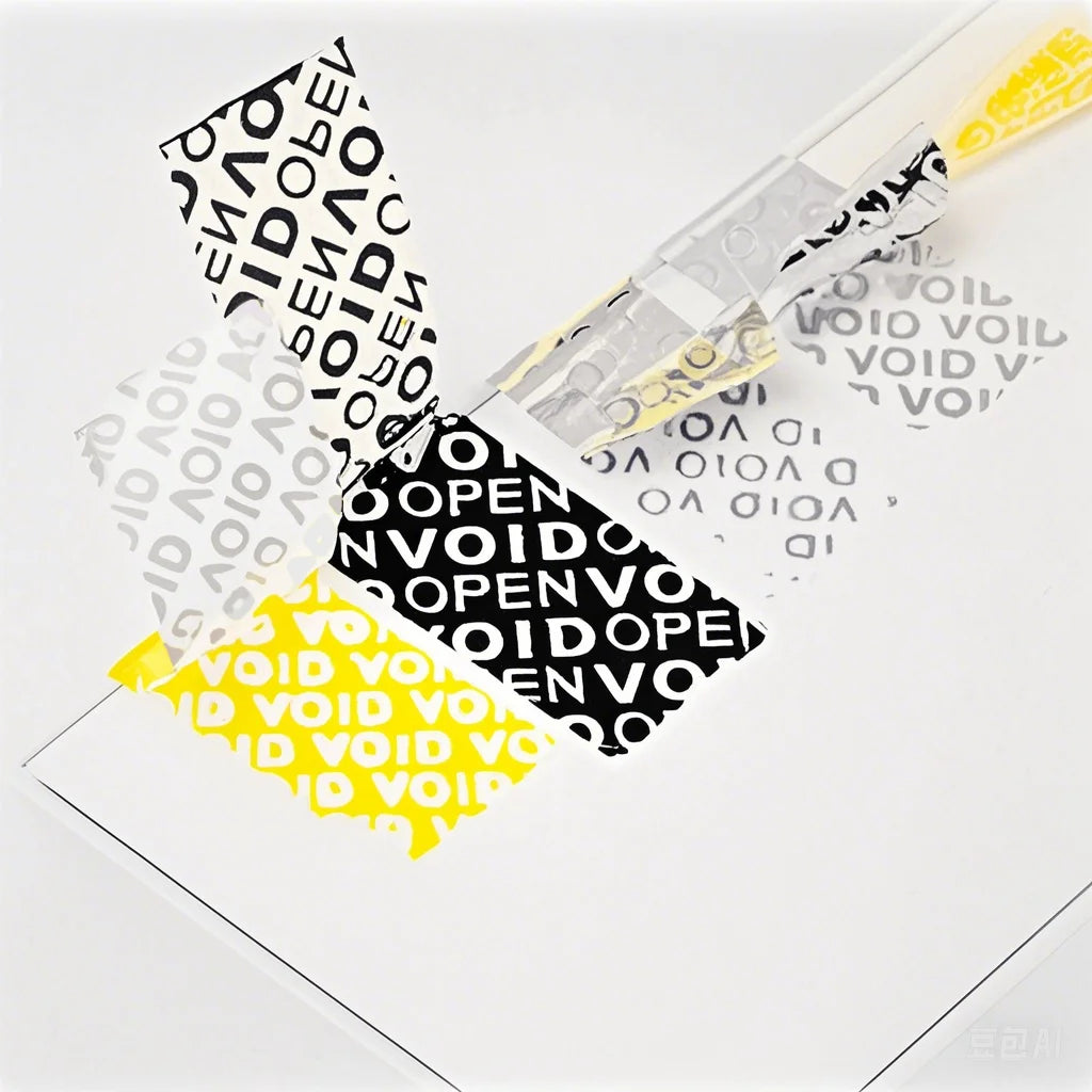 Waterproof Tamper-proof Custom Stickers with Barcode Anti-counterfeiting Security Void Labels for Product Sealing