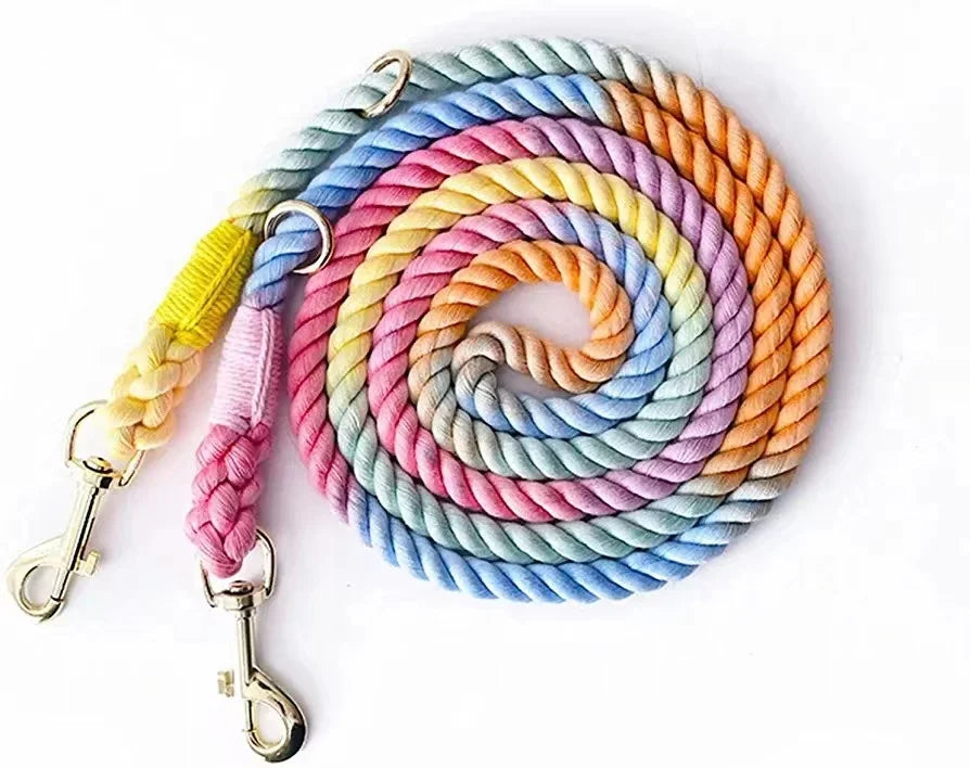 Pet New Inventions Hands Free Rope Colorful Macrame Adjustable Nylon/Polyester Personalized Double Dog Leash