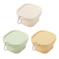 Collapsible Eco-Friendly Silicone Food Storage Container Foldable Korean Style 400ml/750ml Meal Prep Lunch Box Airtight Lid