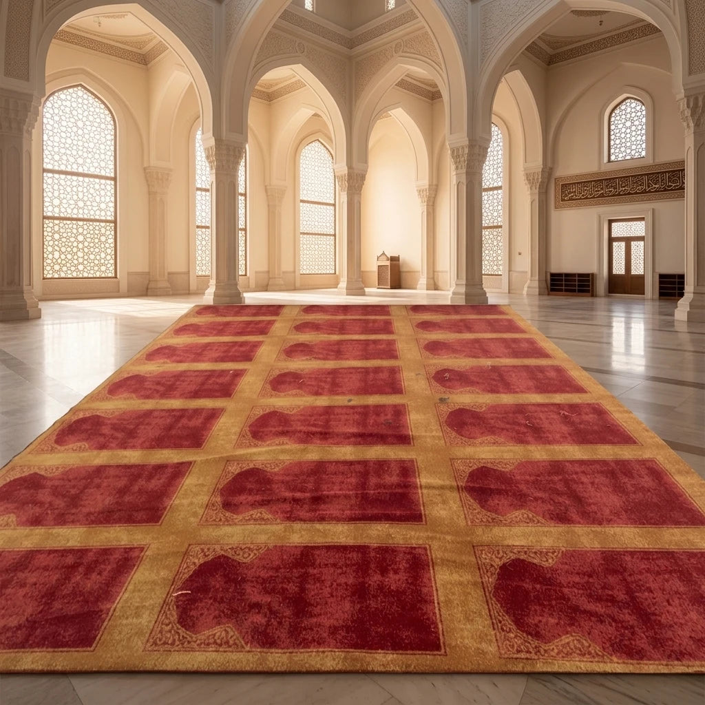 Axminster Jacquard Carpet Roll 80% Wool + 20% Nylon Fire Resistant & New Design-Hot Selling for Mosque Prayer Use