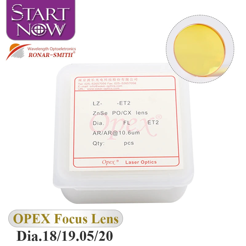 Wavelength Opex Meniscus Znse Lens for CO2 Cutting Machine D18 19.05 20 F38.1 76.2 50.8 63.5 101.6 RONAR-SMITH ZnSe Focus Lens