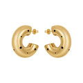 Latest 18K Gold Plated Stainless Steel Jewelry Hollow Cave Chunky Hoop Earrings Trendy for Women Accessories Earrings E239200