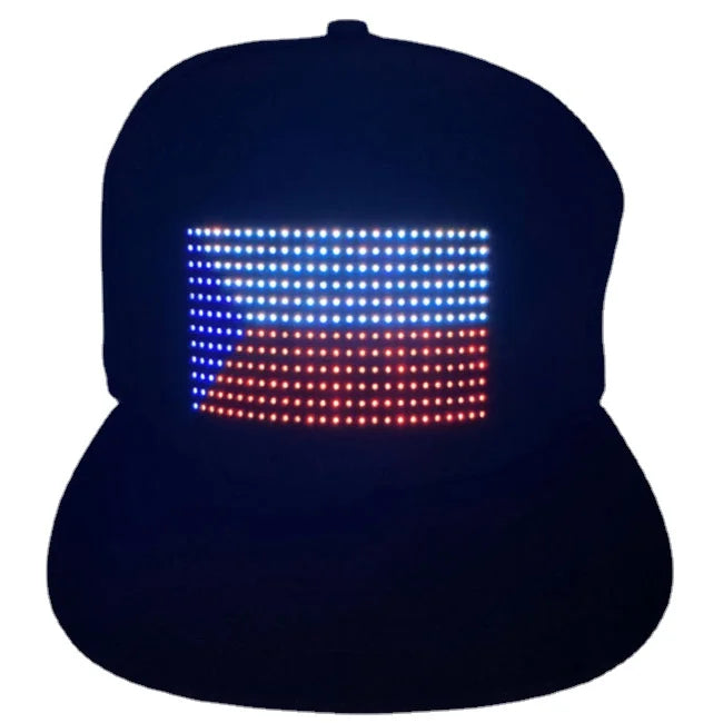 Party Supplies DIY LED Display Hat Smart APP Control Light up LED Screen Hat Luminous Baseball Cap