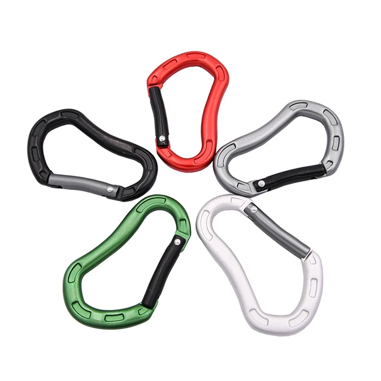 6cm D-Shaped Aluminum Carabiner Keychain Lightweight Spring Gate Hook Clip for Key Chain & Outdoor Accessories