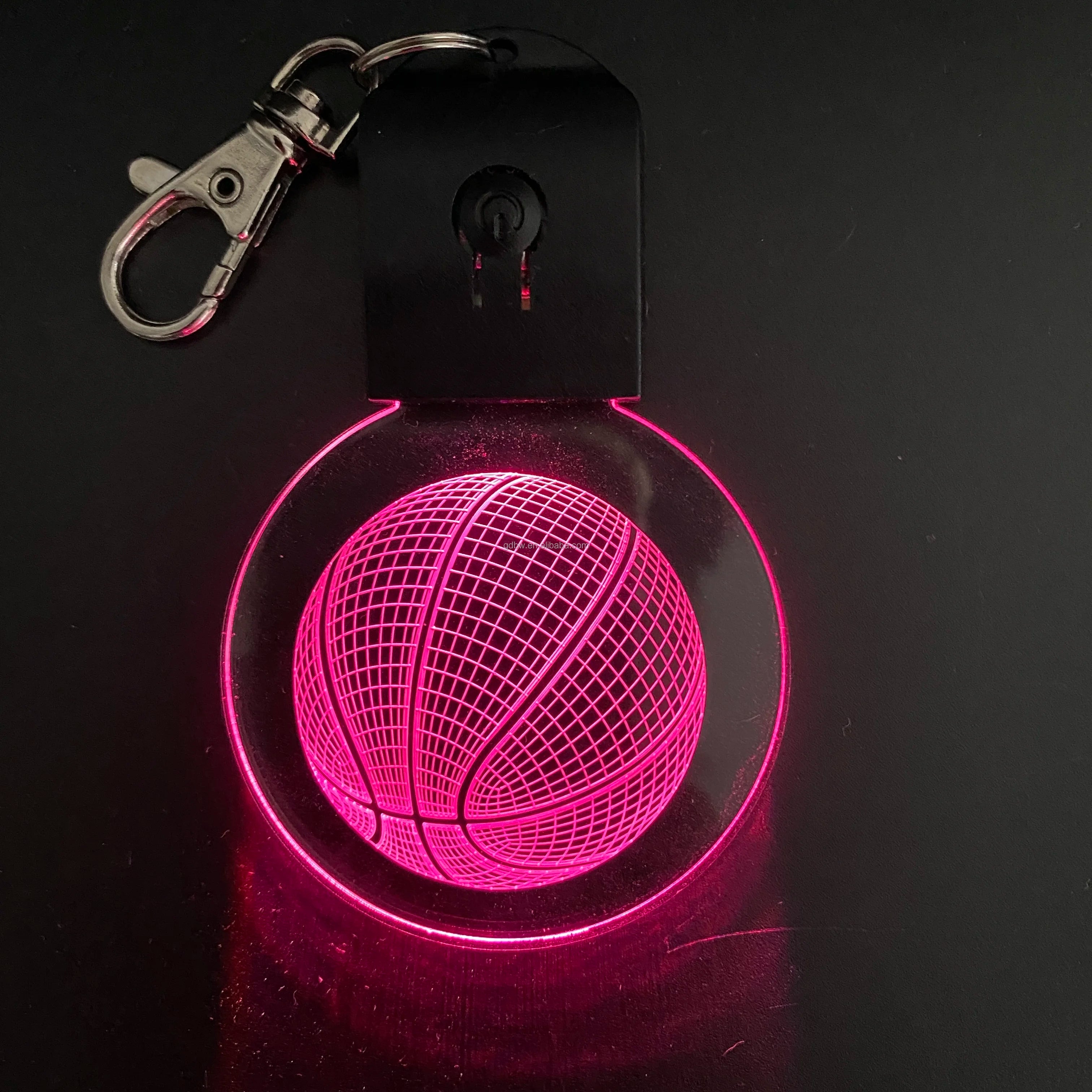Blank Acrylic Keychain Rgb Colors Flashing Key Ring Led 3d Optical Mini Night Light Usb Cable Rechargeable Keyring for Business