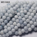 Meiahn Wholesale Natural Blue Calcite Selenite Smooth Round Loose Beads Stones for Jewelry Making Design DIY