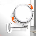 Wholesale Hotel Bathroom Wall Round Foldable Makeup Mirror with Led Lights