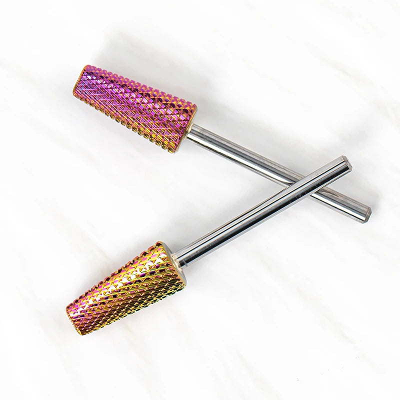 Professional Nail Drill Bit Volcano 5xc Taperd Mermaid Super Cut Custom Logo Efile Tungsten 5 in 1 Pink Carbide Nail Drill Bit