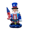Independence Day 4th July White Red Blue Standing Uncle Sam Inflatable Holiday Decoration Blower 100% Polyester Material Outdoor