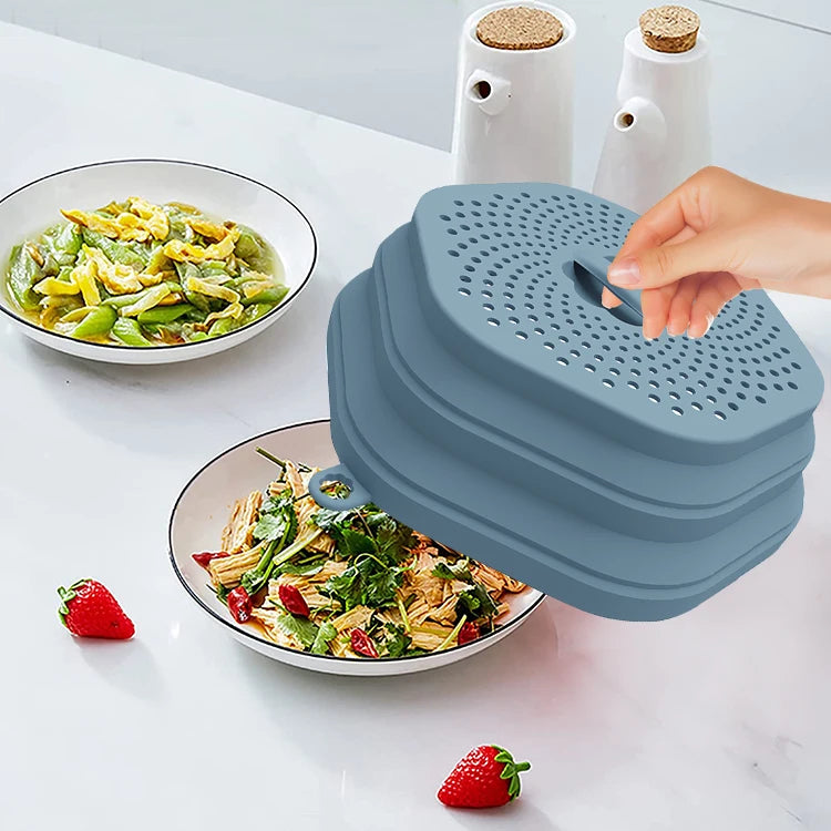 Foldable Food Cover Microwave Reusable Collapsible Breathable Anti Mosquito Insect Proof Circular Folding Dish Pan Tent