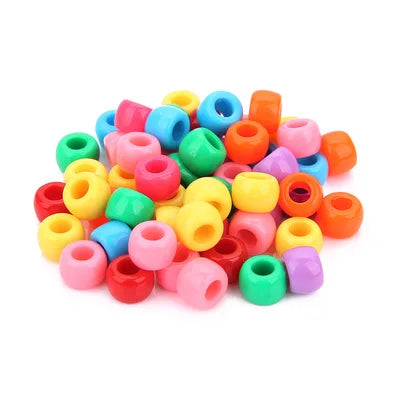 Popular Pony Beads Large Hole Rainbow Candy Color Acrylic Beads for Jewelry Making Craft Beads