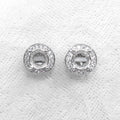Sterling Silver 6*6mm Semi Mount Stud Earrings Empty Frame Support Blank Setting S925 Base Without Center Stone for DIY Inlay