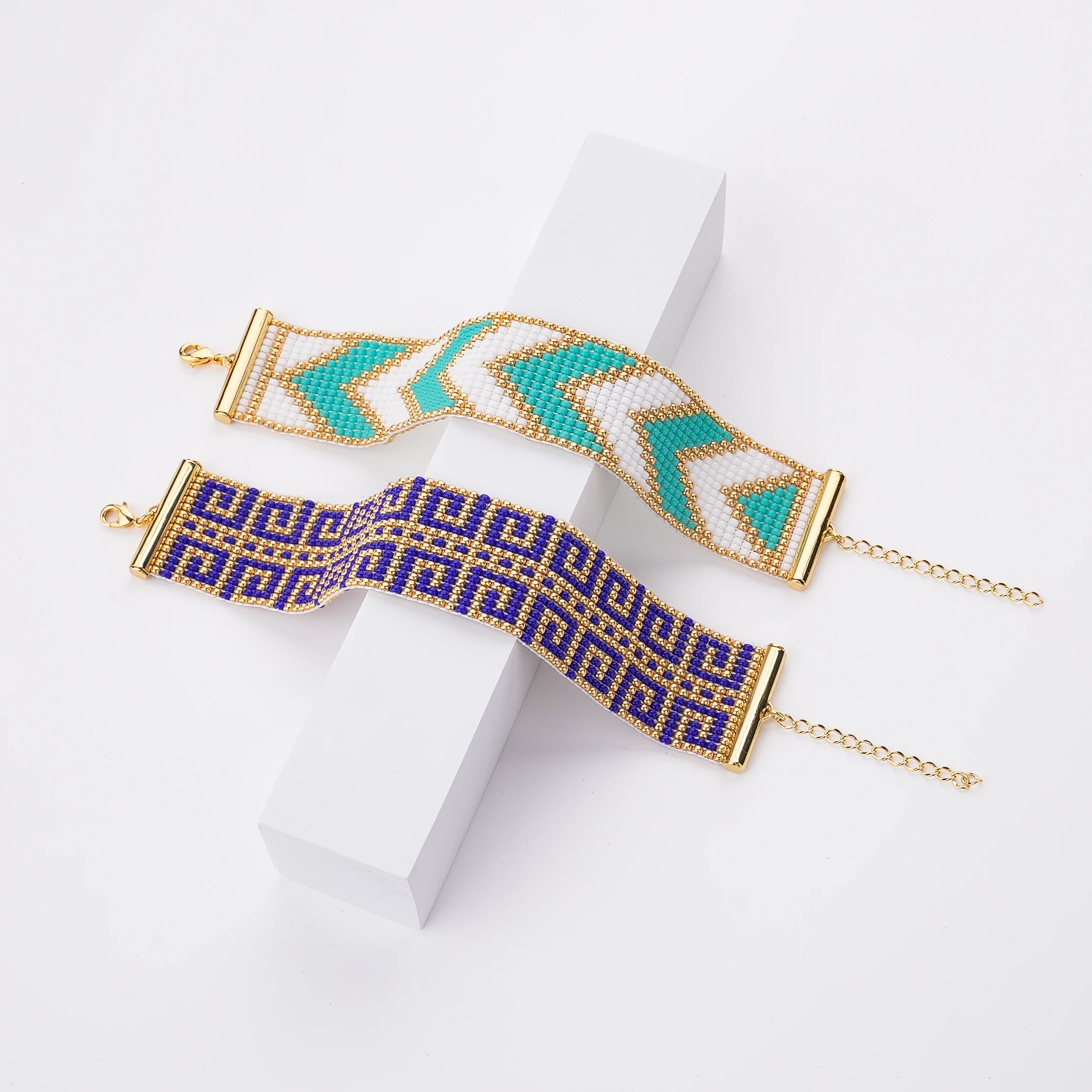 2025 Luxury Boho Jewelry Geometric Wide Band Seed Bead Arrow Miyuki Weave Adjustable Bracelets