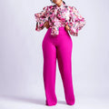S-XXXL Autumn and Winter Loose Large Casual Print Long-sleeved Shirt Wide Leg Pants Two-piece Set  Women s Sets