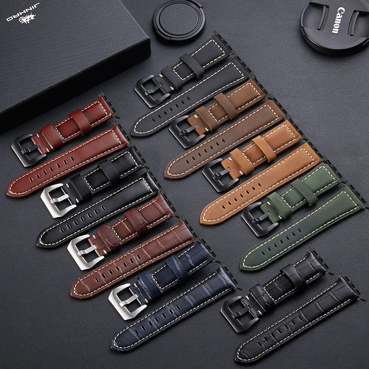 Luxury Vintage Crazy Horse Genuine Leather Replacement Band With Stainless Steel Buckle for IWatch Series SE 9 8 6 7 5 4 3