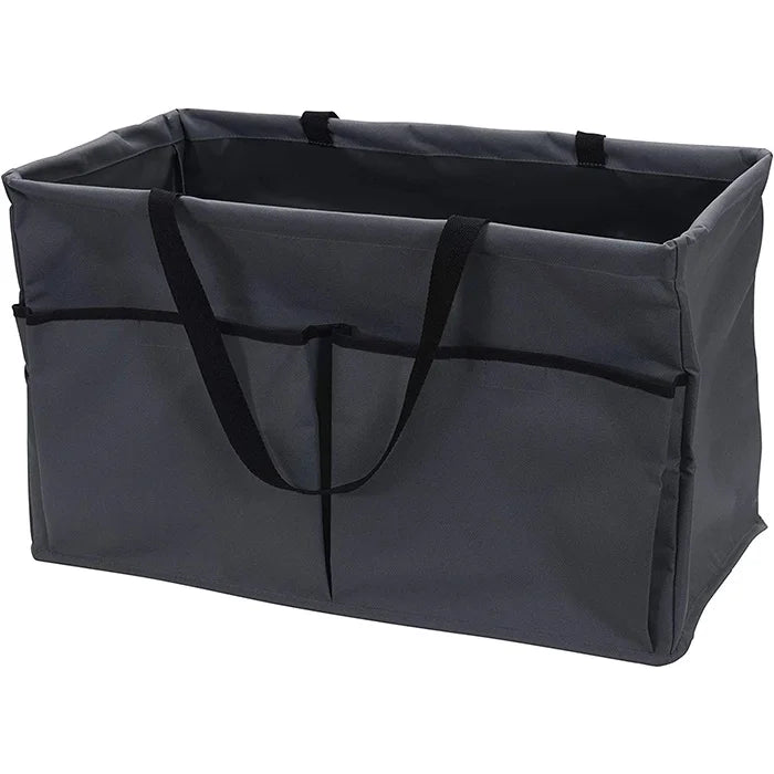 Large Grey Krush Canvas Utility Tote with Pockets Household Essentials Reusable Grocery Shopping Bag